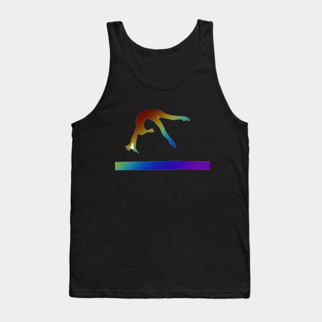 A gymnast doing a back handspring on beam Tank Top by artsyreader